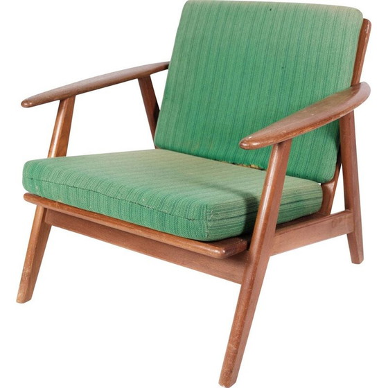 Image 1 of Fauteuil vintage danois en teck et tapissé vert, années 1960