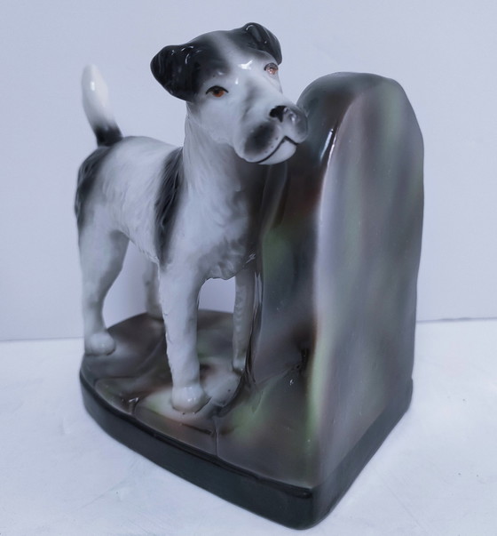 Image 1 of Serre-Livres Fox Terrier Porcelaine Numéroté