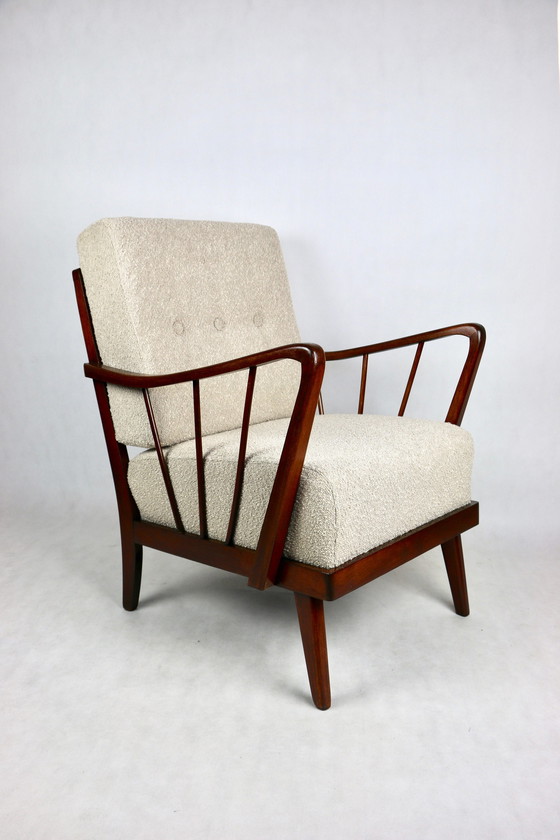 Image 1 of Fauteuil Art Déco Beige Boucle Loop, 1960S