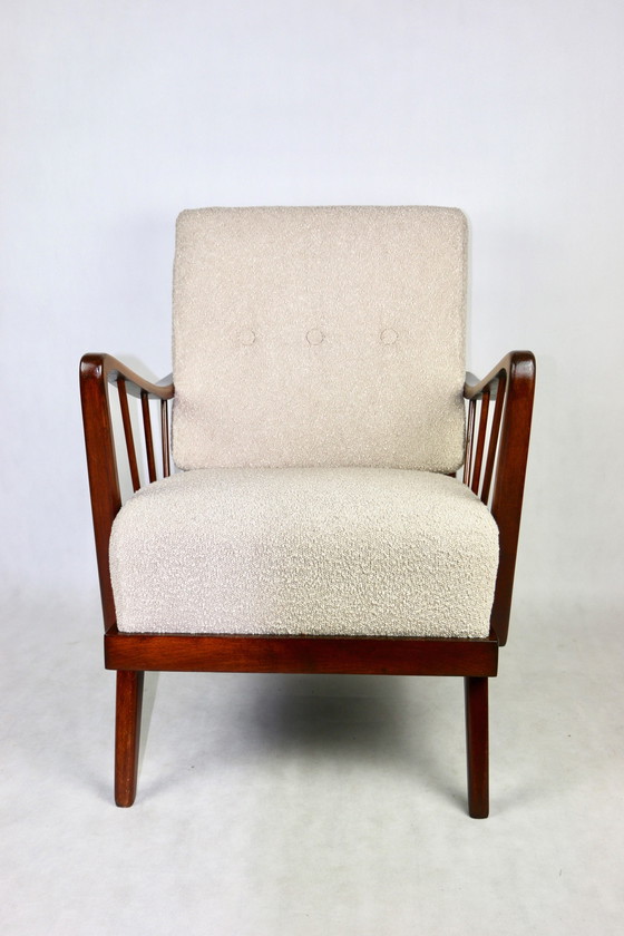 Image 1 of Fauteuil Art Déco Beige Boucle Loop, 1960S