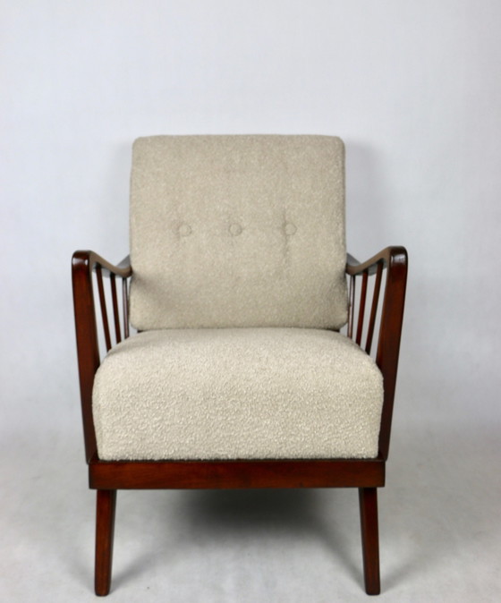 Image 1 of Fauteuil Art Déco Beige Boucle Loop, 1960S