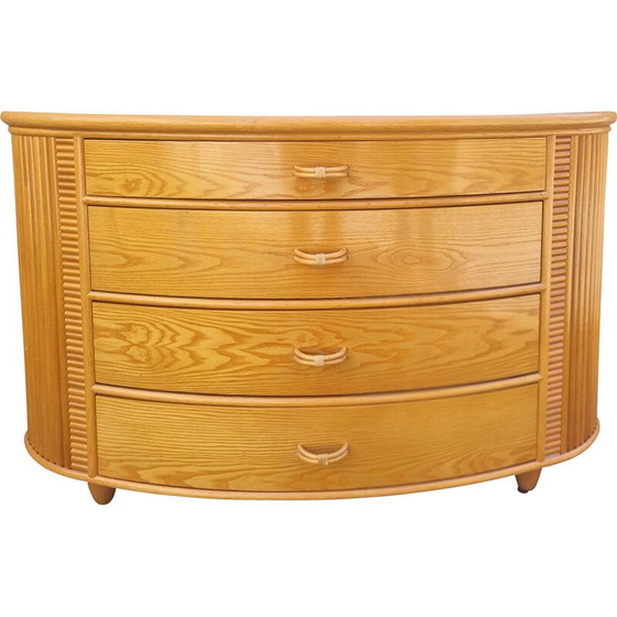 Image 1 of Commode vintage en bois et bambou pour Cerda, Italie 1980