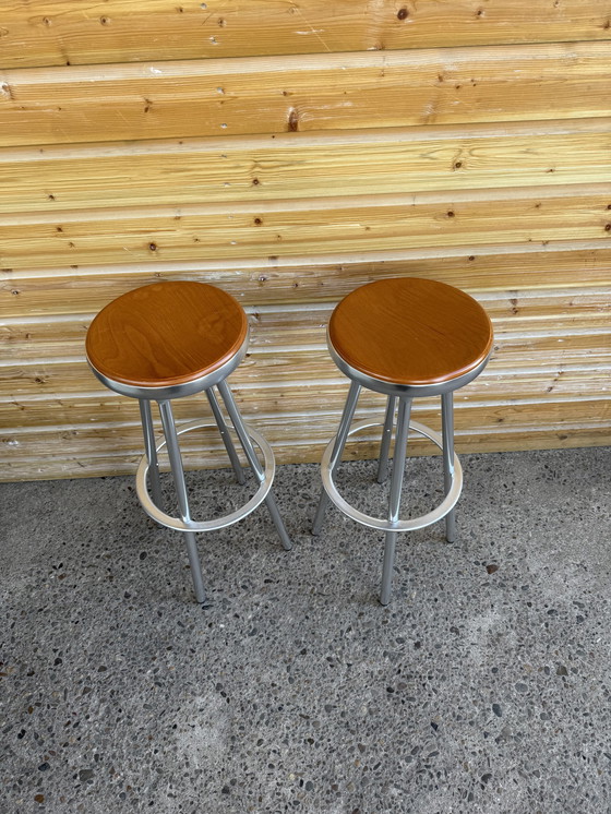 Image 1 of 2x Design Bar Stools By Joan Casas Y Ortinez For Indecasa