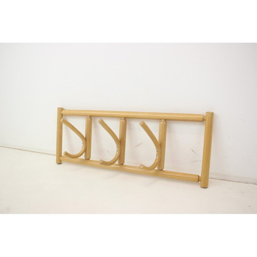 Porte-manteau mural vintage en bois courbé par Ton, Cechoslovakia 1980