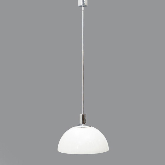 Image 1 of Lustre vintage "AS/AM" en métal chromé par Franco Albini et Franca Helg pour Sirrah, Italie 1970