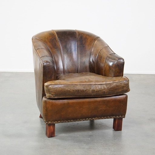 Fauteuil en cuir de boeuf