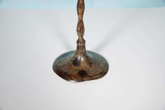 Image 1 of Lustre vintage années 60, lustre Japandi en bronze patiné