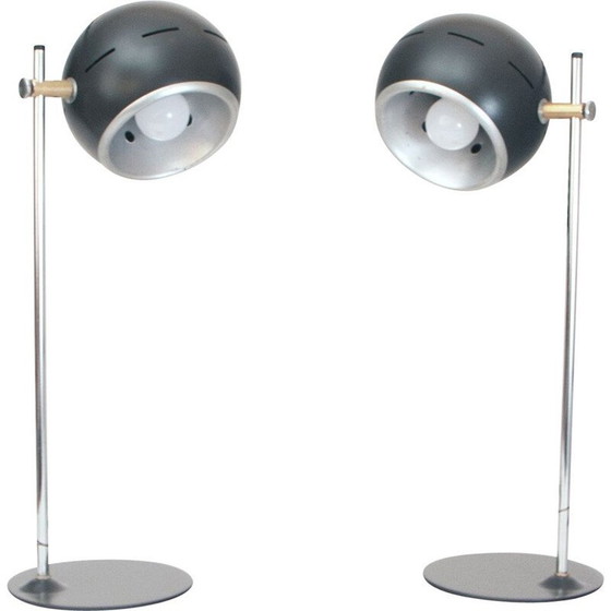 Image 1 of Paire de lampes de table vintage à tête réglable, Italie1970