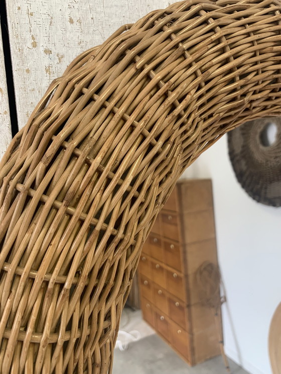 Image 1 of Miroir En Osier Vintage