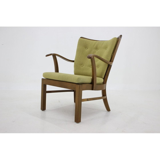 Image 1 of Fauteuil vintage en bois de hêtre modèle 1628 par Soren Hansen, Danemark années 1940