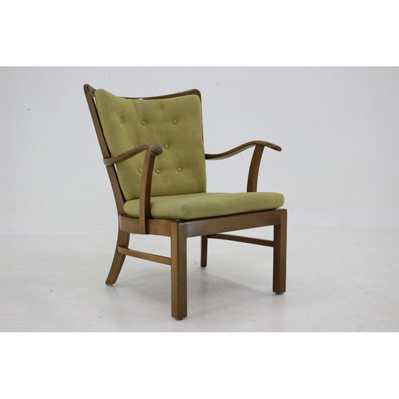 Image 1 of Fauteuil vintage en bois de hêtre modèle 1628 par Soren Hansen, Danemark années 1940