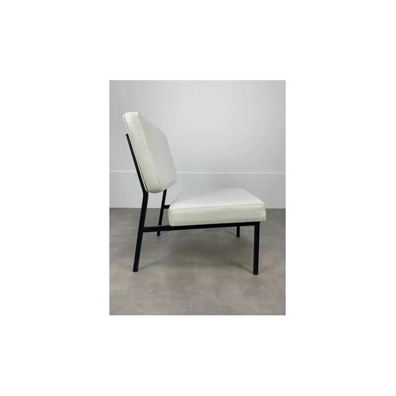 Image 1 of Fauteuil vintage en simili-cuir blanc, 1950