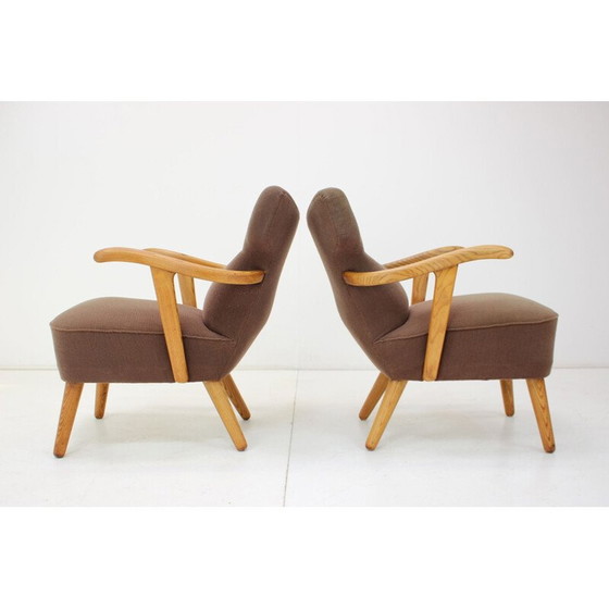 Image 1 of Paire de fauteuils vintage en chêne par Krasna Jizba, Tchécoslovaquie 1960