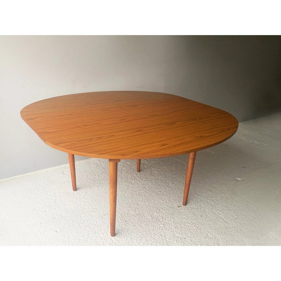 Image 1 of Table de salle à manger extensible en Formica et hêtre par Chaim Schreiber pour Schreiber Furniture, 1960