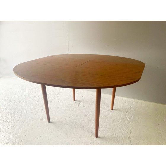 Image 1 of Table de salle à manger extensible en Formica et hêtre par Chaim Schreiber pour Schreiber Furniture, 1960