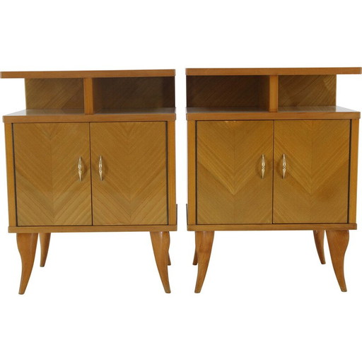 Paire de tables de chevet vintage en frêne, 1960
