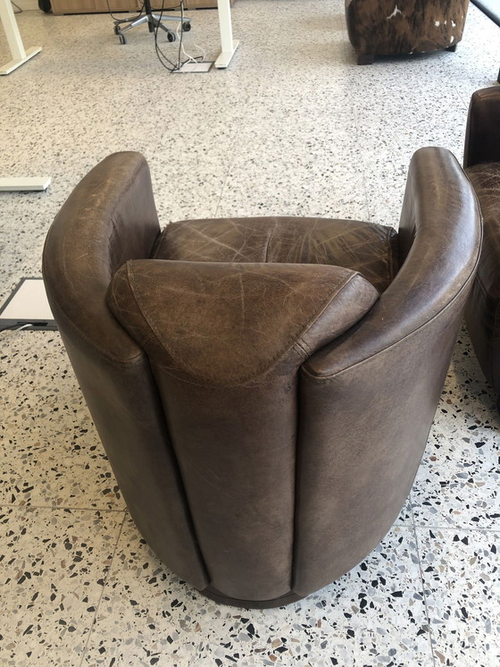 Image 1 of Fauteuil Aviator cuir marron