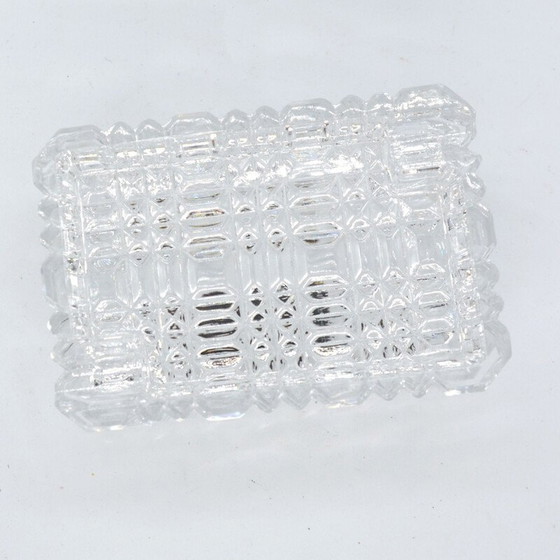 Image 1 of Cendrier vintage en cristal avec étui à cigarettes par Julia Glassworks, Pologne 1980