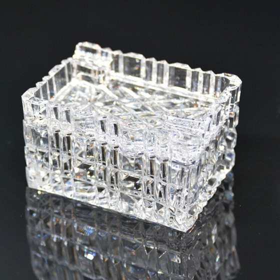 Image 1 of Cendrier vintage en cristal avec étui à cigarettes par Julia Glassworks, Pologne 1980