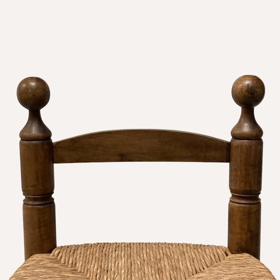 Image 1 of Chaise d'appoint en paille dans le style de Charles Dudouyt