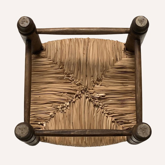 Image 1 of Chaise d'appoint en paille dans le style de Charles Dudouyt