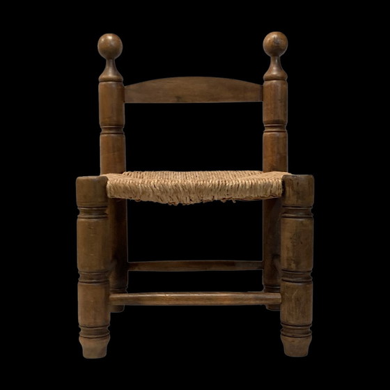 Image 1 of Chaise d'appoint en paille dans le style de Charles Dudouyt