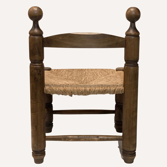 Image 1 of Chaise d'appoint en paille dans le style de Charles Dudouyt