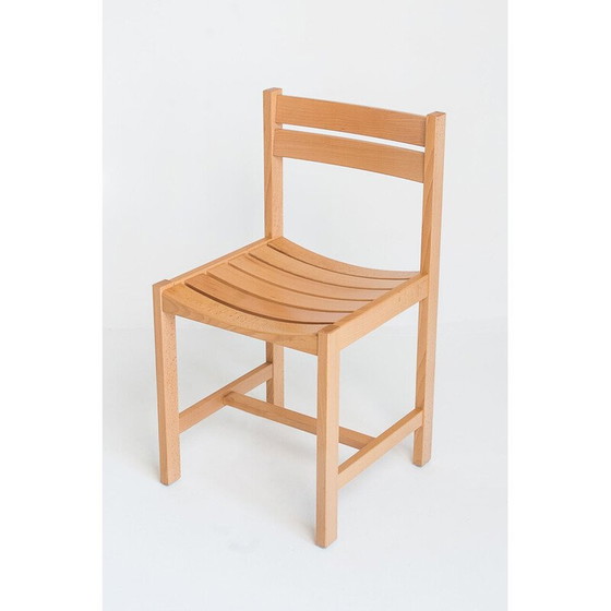 Image 1 of Chaises vintage en hêtre massif par André Sornay, France 1960