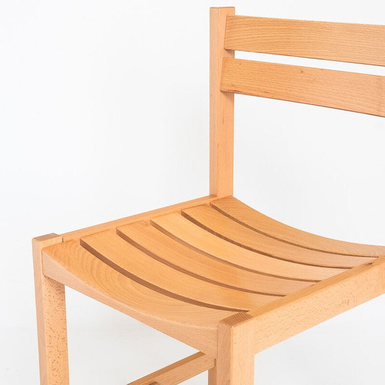 Image 1 of Chaises vintage en hêtre massif par André Sornay, France 1960