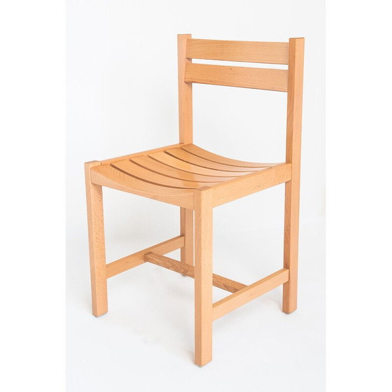 Image 1 of Chaises vintage en hêtre massif par André Sornay, France 1960