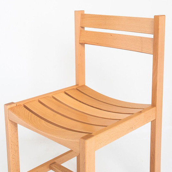 Image 1 of Chaises vintage en hêtre massif par André Sornay, France 1960