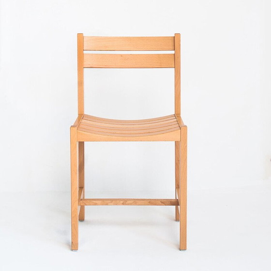 Image 1 of Chaises vintage en hêtre massif par André Sornay, France 1960