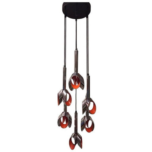 Lampe en cascade vintage Raak en chrome - années 1960