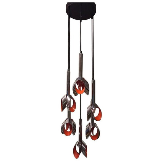 Image 1 of Lampe en cascade vintage Raak en chrome - années 1960