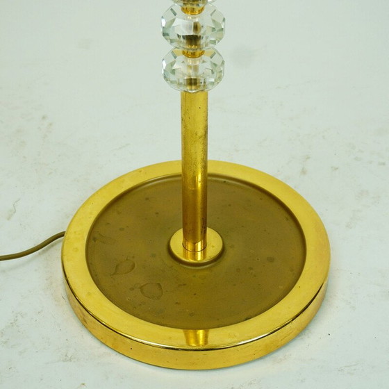 Image 1 of Lampadaire vintage en laiton et verre de cristal par Lobmeyr Vienne Autriche