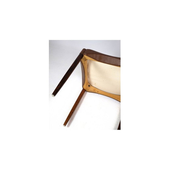 Image 1 of Ensemble de 6 chaises danoises vintage en palissandre massif et cuir brun, années 1960