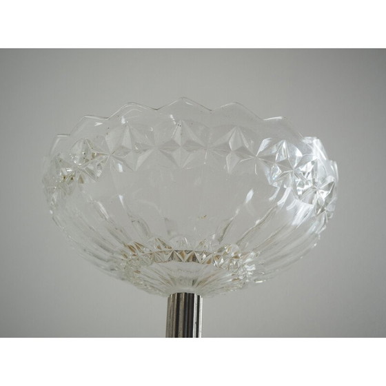 Image 1 of Bol de service vintage Art déco en nickel et verre, 1920