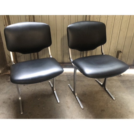 Image 1 of Ensemble de 6 chaises vintage par Pierre Pichard pour Ligne Roset, 1970
