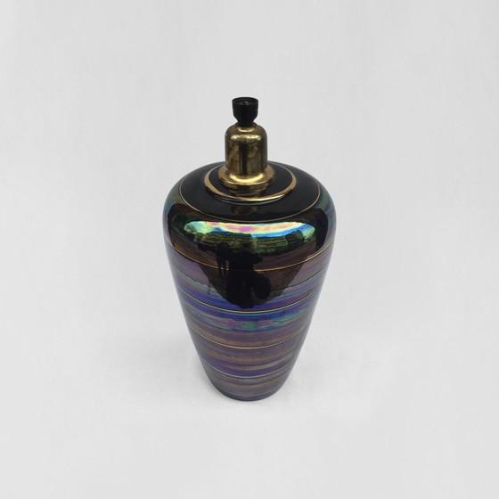 Image 1 of Lampe de table vintage en céramique irisée, Italie 1970-1980s