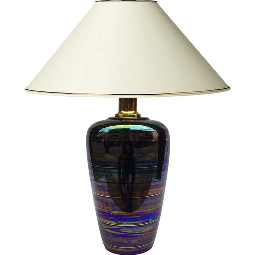 Lampe de table vintage en céramique irisée, Italie 1970-1980s