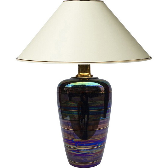 Image 1 of Lampe de table vintage en céramique irisée, Italie 1970-1980s
