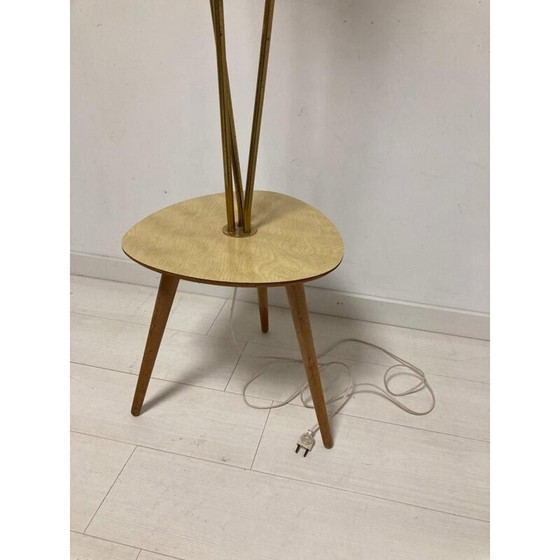 Image 1 of Lampadaire vintage en laiton et formica, 1950-1960