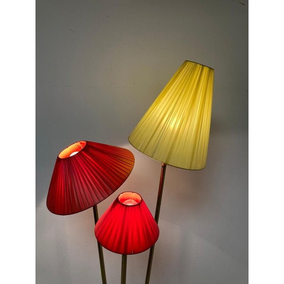 Image 1 of Lampadaire vintage en laiton et formica, 1950-1960