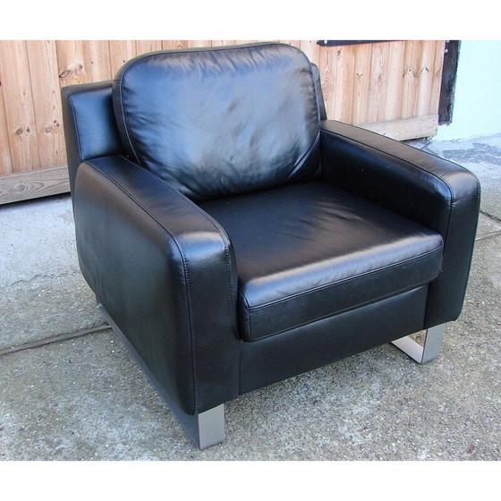 Image 1 of Fauteuil en cuir vintage de Musterring, Allemagne 1980