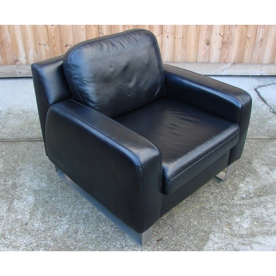 Image 1 of Fauteuil en cuir vintage de Musterring, Allemagne 1980