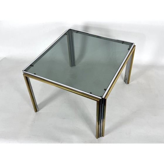 Image 1 of Table d'appoint en chrome et laiton, Mid Century, 1970