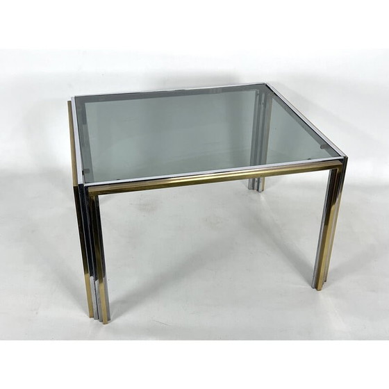 Image 1 of Table d'appoint en chrome et laiton, Mid Century, 1970