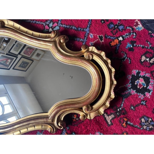 Miroir baroque vintage en bois doré