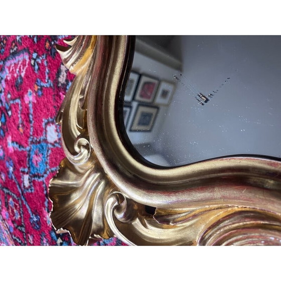 Image 1 of Miroir baroque vintage en bois doré