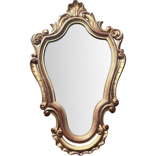 Miroir baroque vintage en bois doré